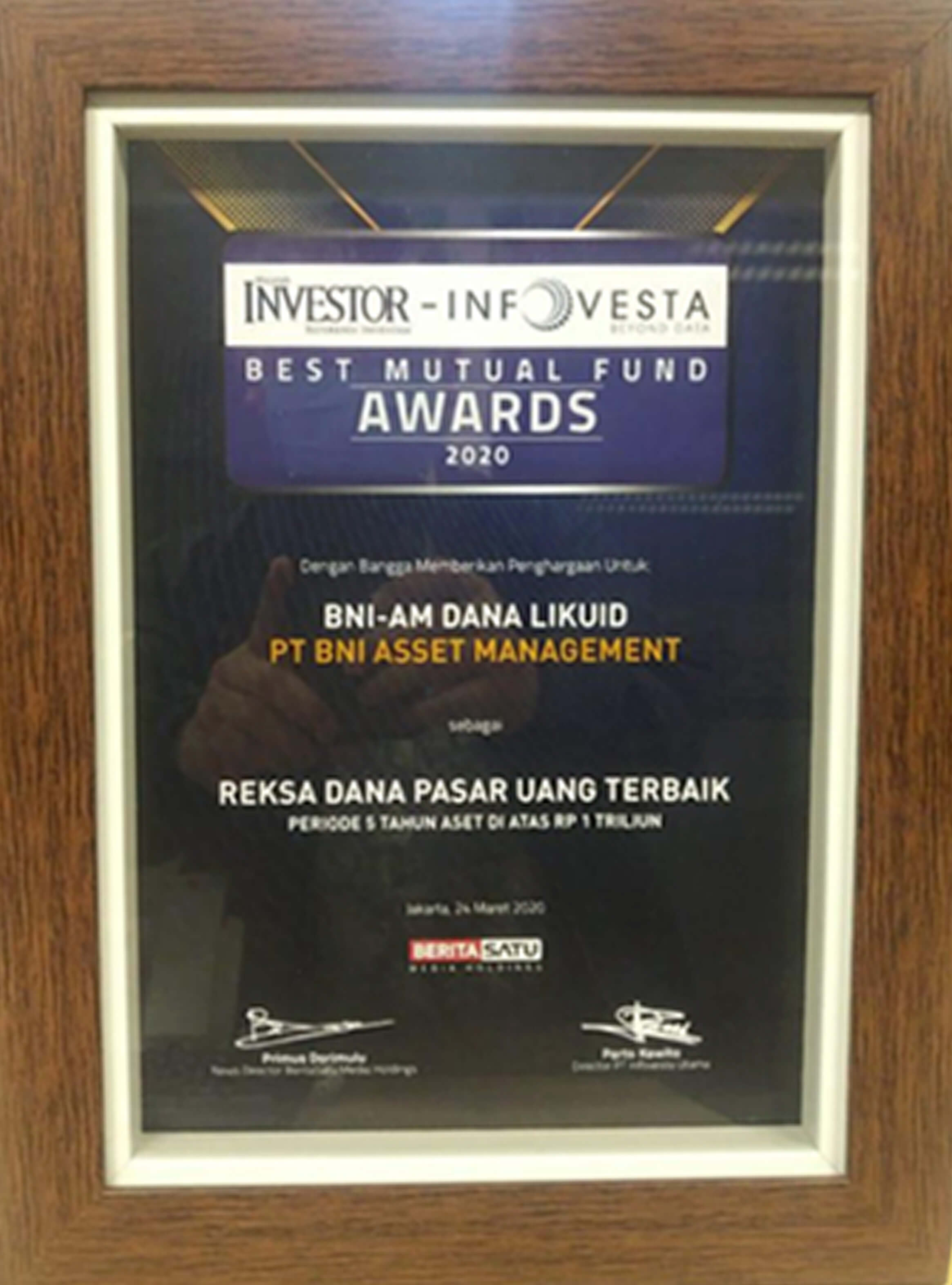 INFOVESTA - Best Mutual Fund Award 2020